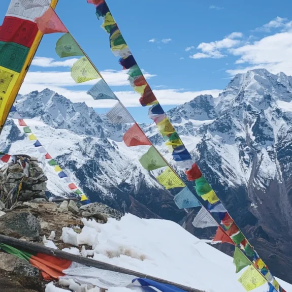 Panoramic langtang valley trek glimpse and langtang trekking trail nepal with himalayan peak