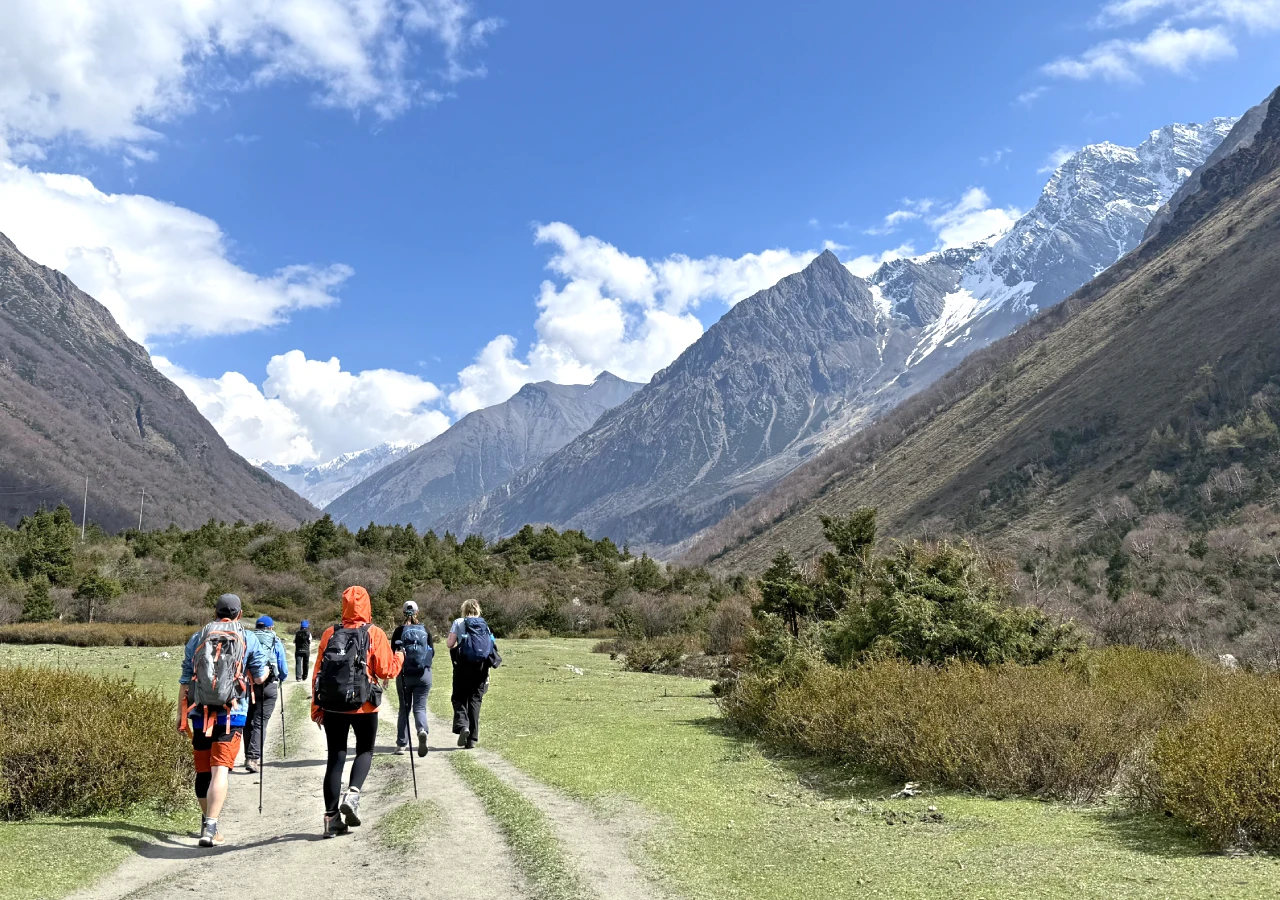 Beautiful Day in Manaslu Circuit Trekking Route in Nepal