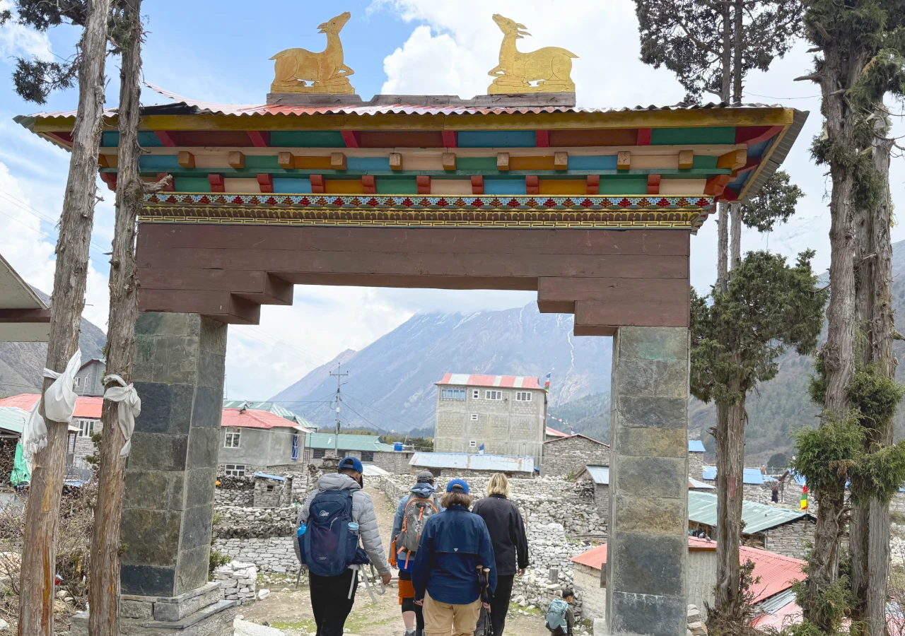 Trekkers Welcome Gate in Manaslu Circuit with Tsum Valley Trek Nepal
