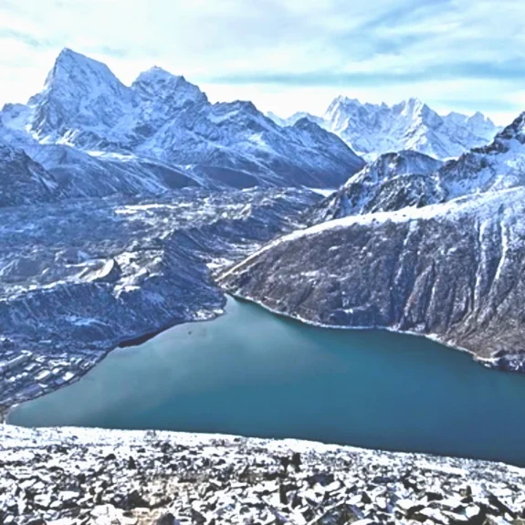 Gokyo Lake Trekking Trail with Himalayan Vistas in Everest Region of Nepal