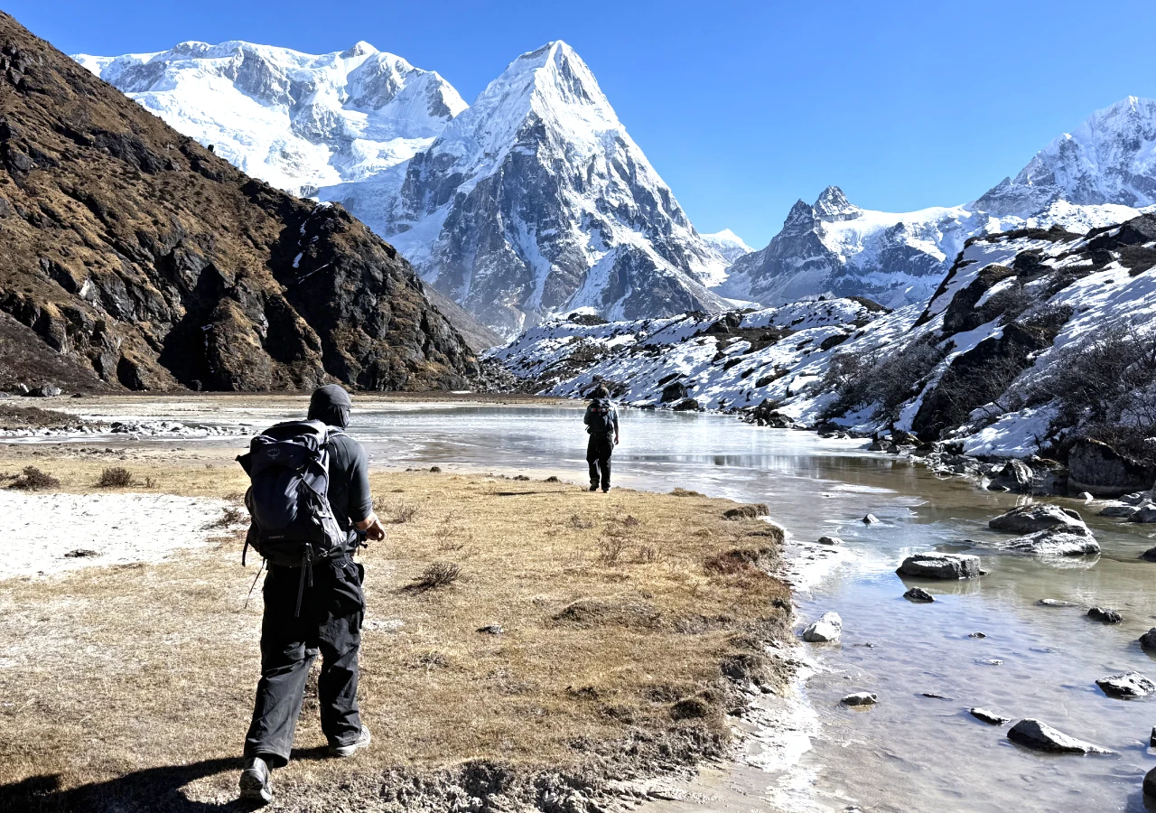 Kanchenjunga Circuit Trek Trail with Kanchenjunga Himalayas Nepal