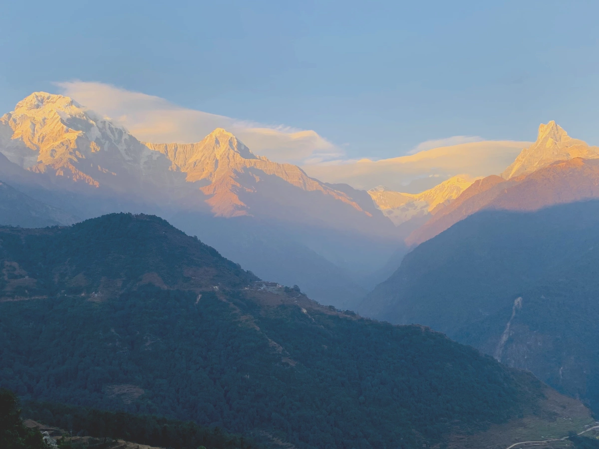 Annapurna Panorama Trek Golden Sunset View