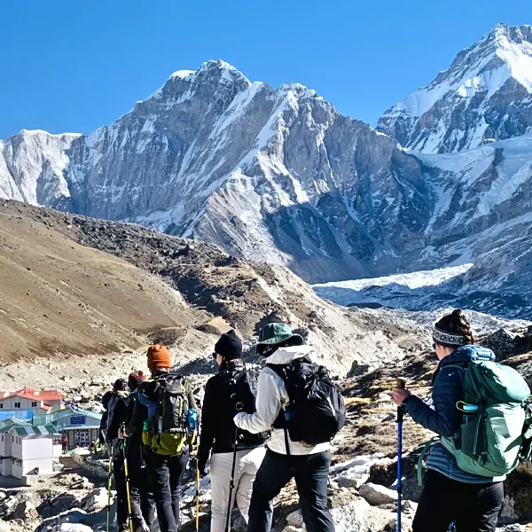 Popular sherpa village gorakshep in everest region nepal and everest base camp trekking trail