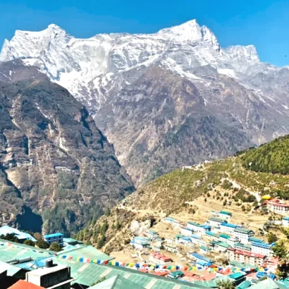 Very famous and beautiful Namche Bazaar village in Everest region Nepal