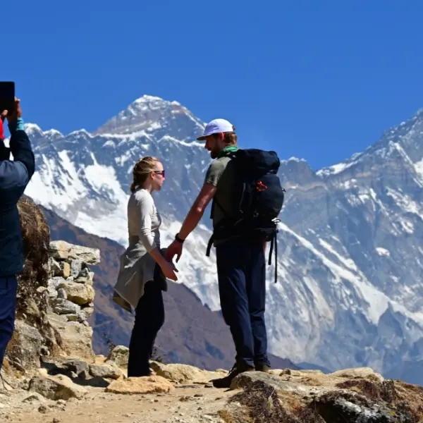 Visa and Permit Information for Trekking In Nepal with panoramic banner and mount everest himalayas
