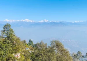 Nepal adventure tour and scenic view from nagarkot with mountain and valley