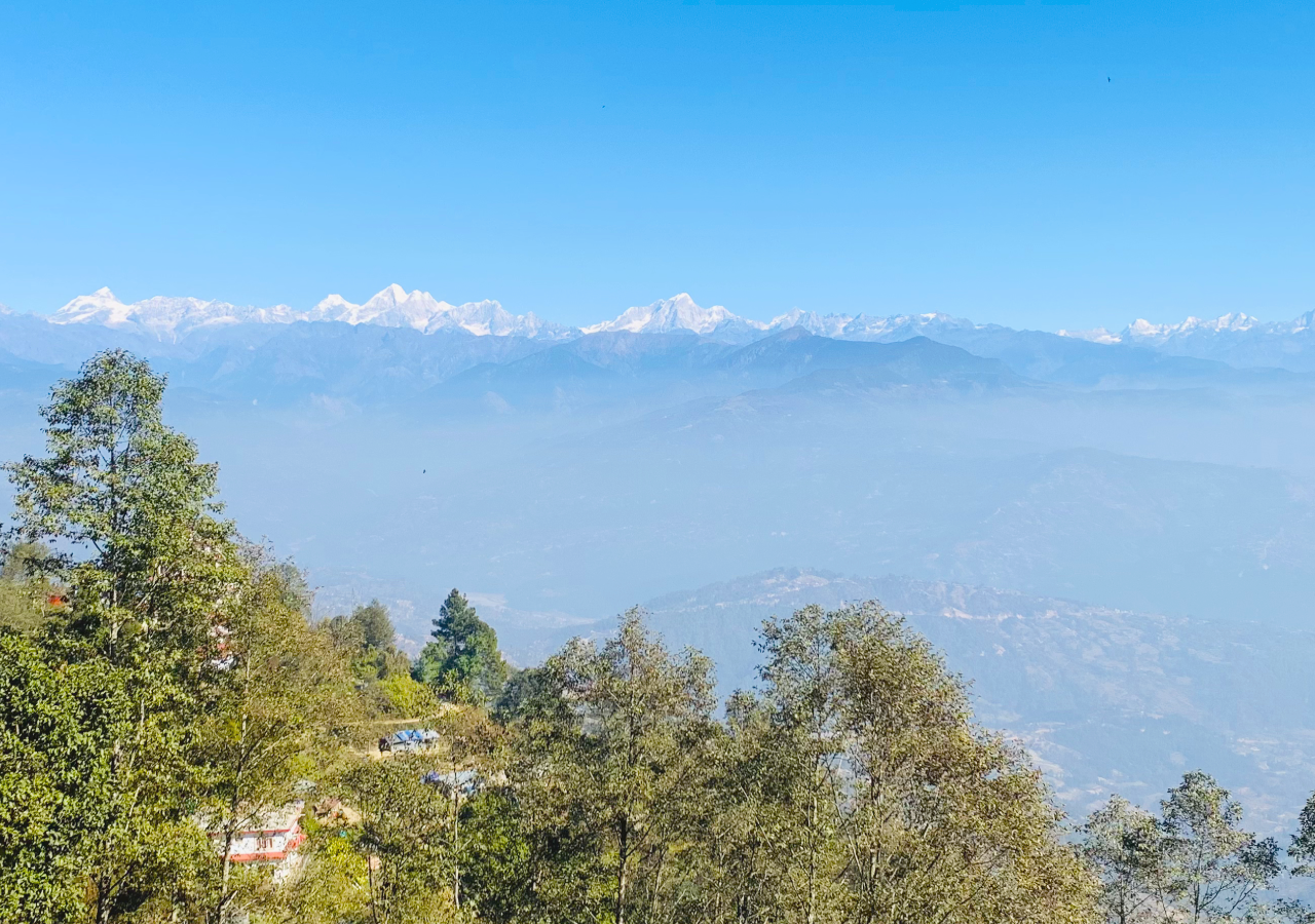 Nepal adventure tour and scenic view from nagarkot with mountain and valley