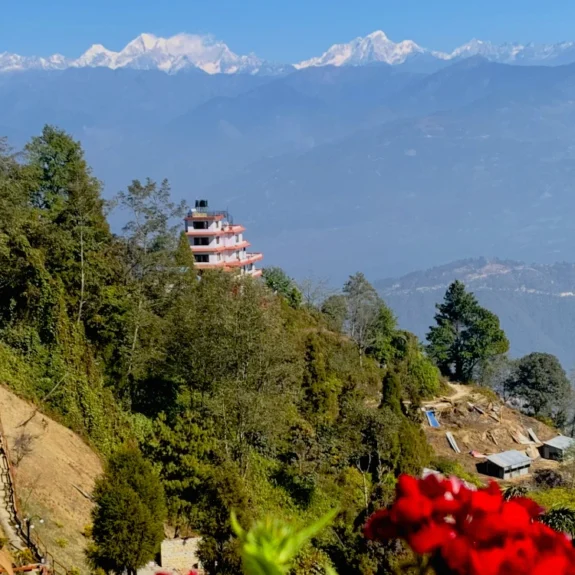 Chisapani nagarkot short hiking trail and the stunning himalayas seen from nagarkot nepal