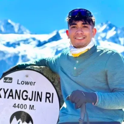 Bikash Sapkota, a proud manager of Explore Vision Nepal