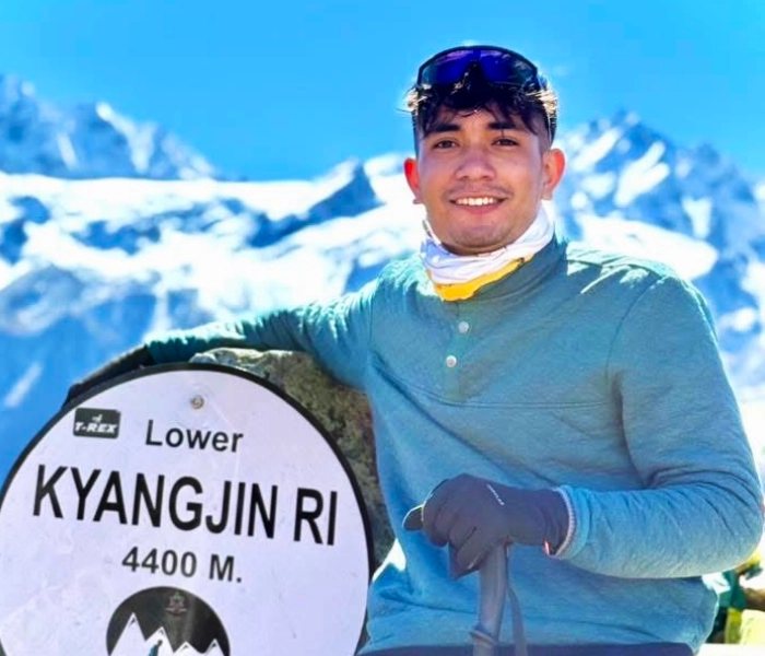 Bikash Sapkota, a proud manager of Explore Vision Nepal