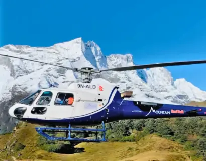 Everest base camp helicopter tour with fantastic everest mountain view in khumbu region of nepal