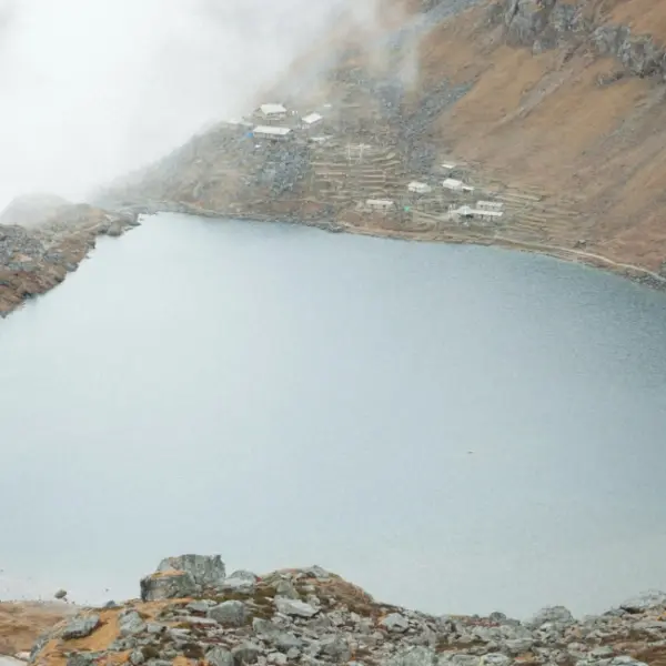 Holy Gosainkunda lake in langtang gosainkunga region with the langtang gosainkunda trekking route nepal