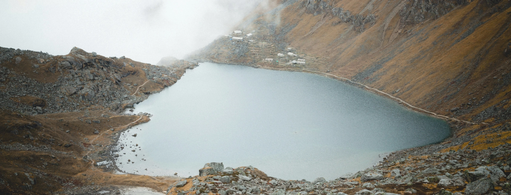 Holy Gosainkunda lake in langtang gosainkunga region with the langtang gosainkunda trekking route nepal