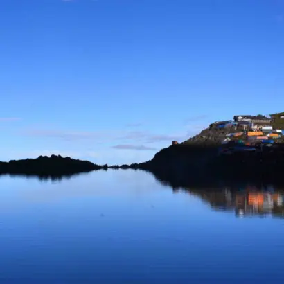 Gosainkunda lake and mountain scenery during the langtang gosainkunda trek