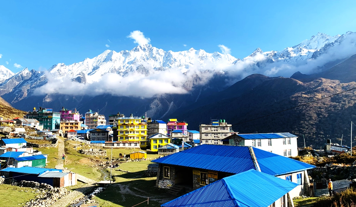 Traditional Kyajin village in Langtang National Park 