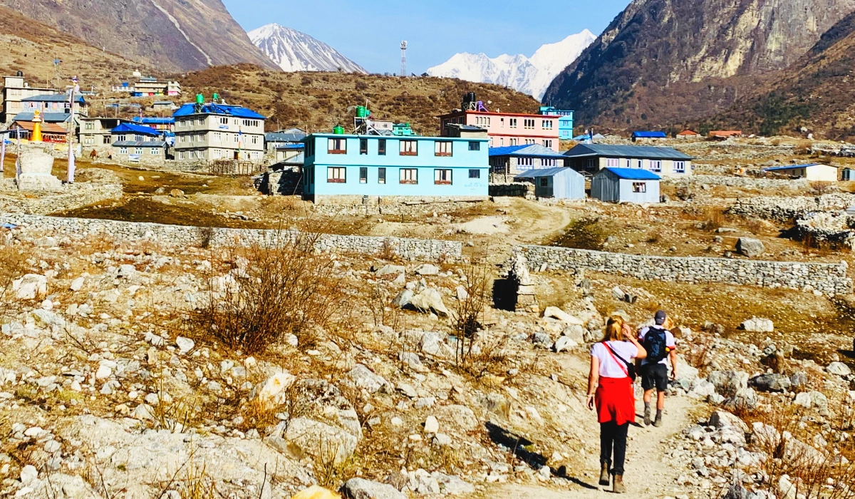 Famous Langtang village in Langtang National Park after earthquake in 2015