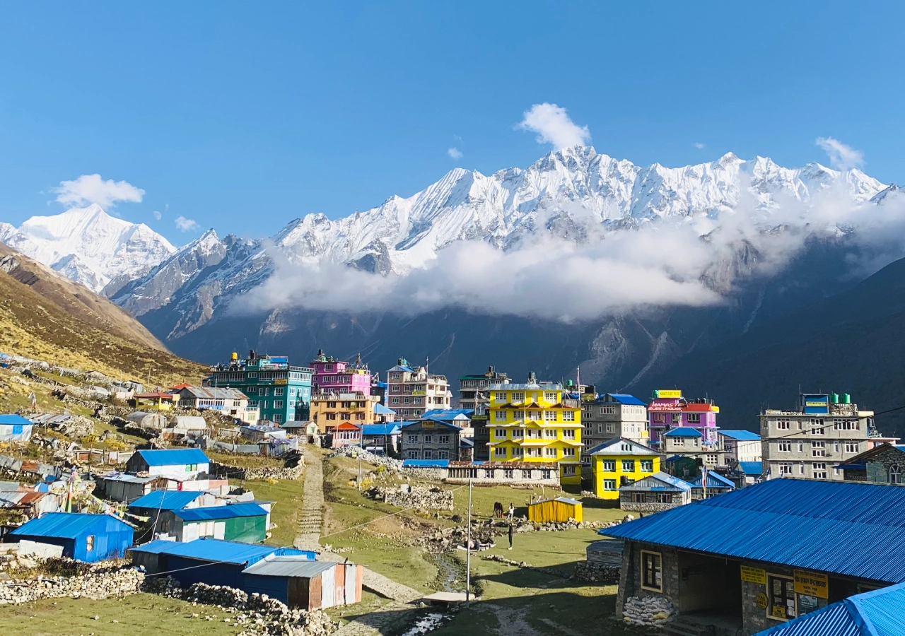 Traditional and beautiful Kyanjin Gompa village in Langtang valley trekking destination
