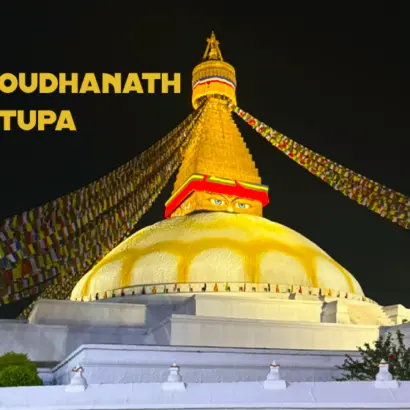 Boudhanath Stupa Nepal Kathmandu which is the famous buddhist pilgrimage and UNESCO World Heritage Site