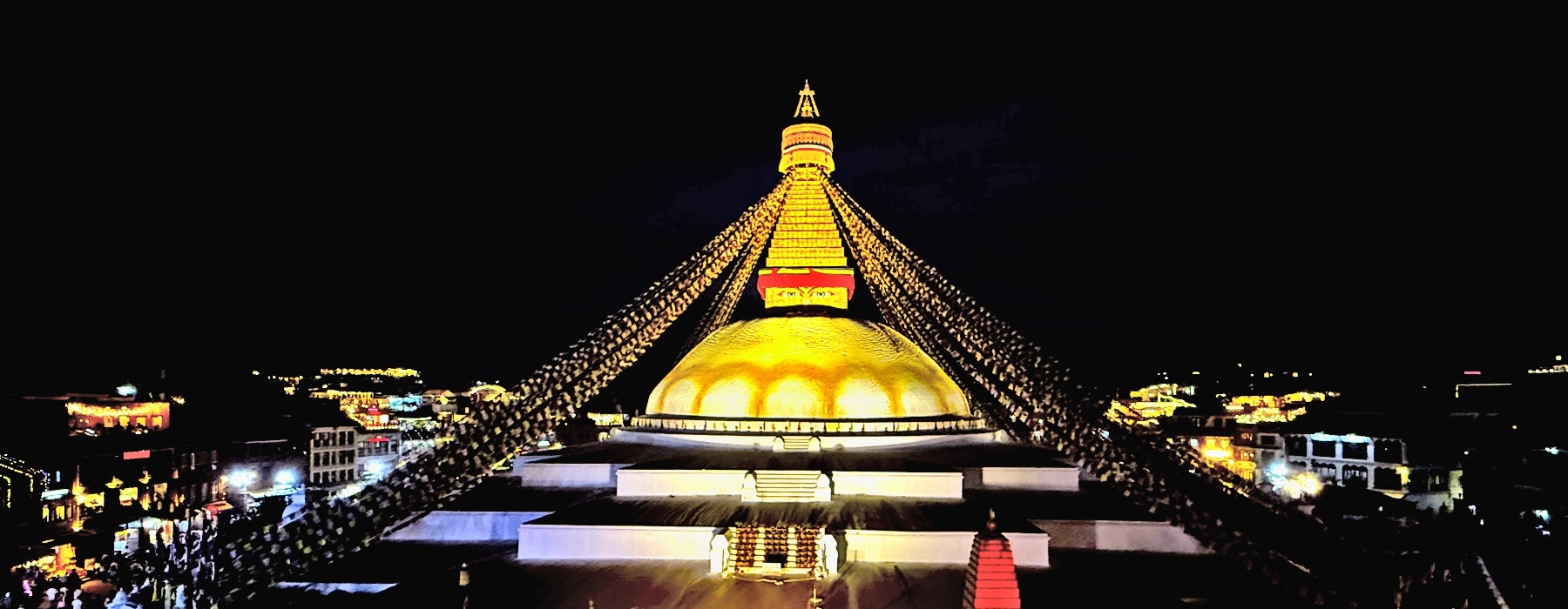 Boudhanath Stupa, the largest stupas in the world with its magnificent night view