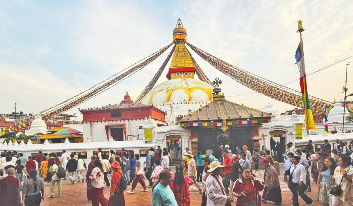 Boudhanath Stupa in Kathmandu Nepal during the holy festival of 'Buddha Jayanti'
