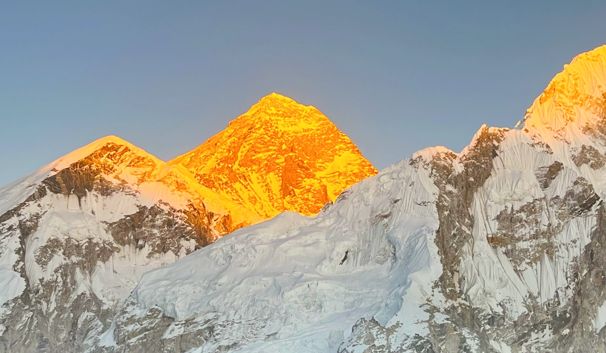 Sunset view from Kala Patthar above Everest Base Camp altitude 