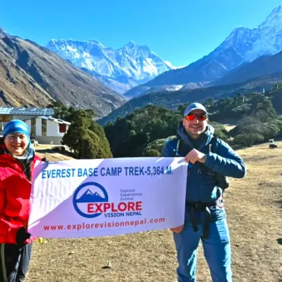 Luxury Everest Base Camp Trek with spectacular views of Everest, Lhotse, and Ama Dablam from Tengboche