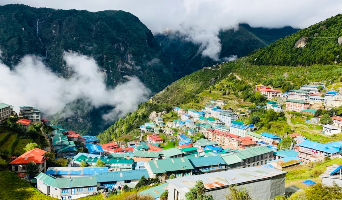 Traditional Sherpa village Namche Bazaar Nepal is the one of the prettiest village in the world as it surrounded by mountains, green hills, and colourful roof. Likewise, Namche Bazaar is the cultural heart of the Sherpa community in Nepal's Everest region.