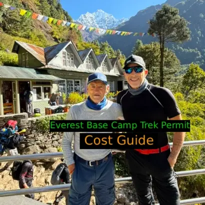 Everest base camp trail through scenic greenery and himalayan landscape in Nepal