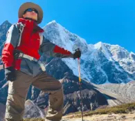 Everest Base Camp trekking route in Nepal with beautiful Himalayan peaks