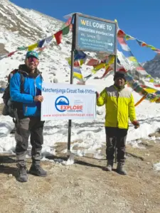 Explore Vision Nepal group at Kanchenjunga Pangpema Base Camp Nepal