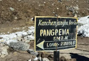 Kanchenjunga North Base Camp Trek at Pangpema in Nepal